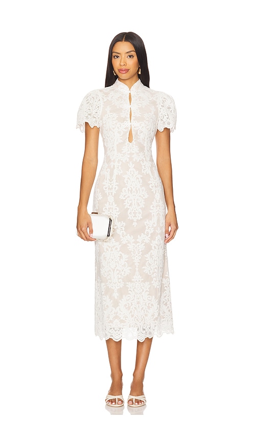 Stone Cold Fox x REVOLVE Emery Midi Dress in White. XL. Also in M