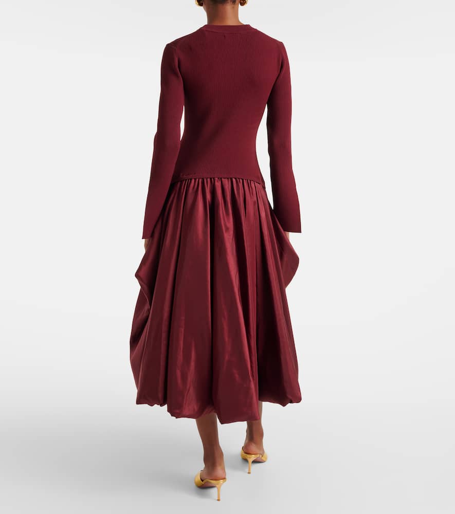 Kenlie satin and jersey midi dress