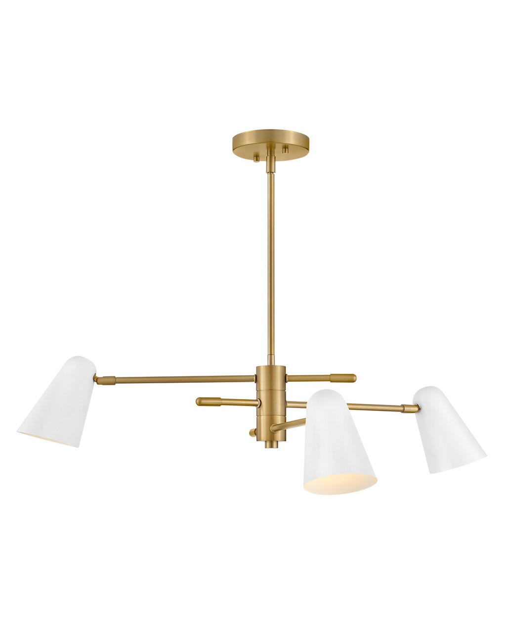 Lacquered Brass LED Chandelier from the Birdie Collection