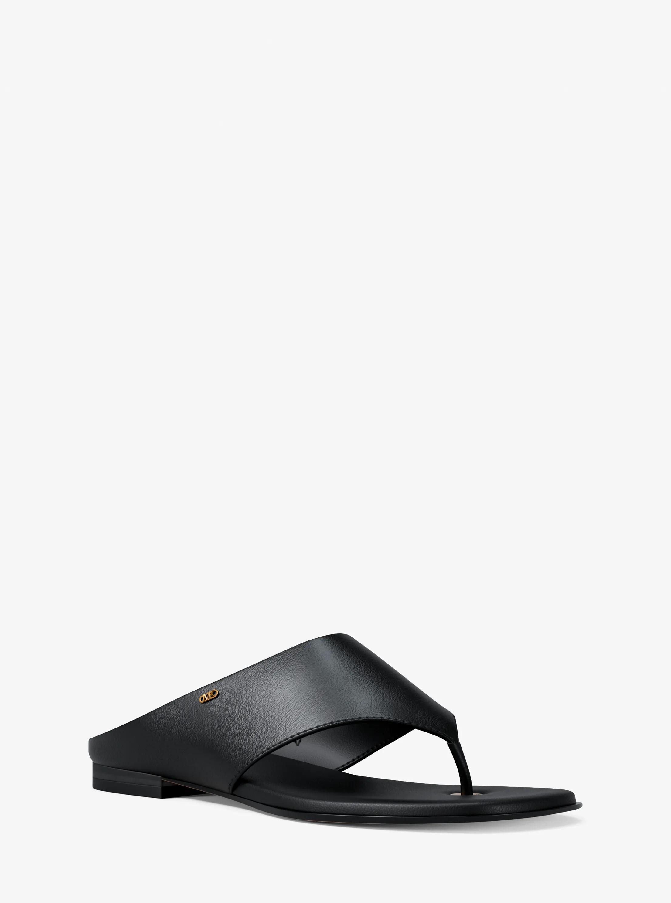 Michael Kors Alster Leather Thong Sandal in Black - size 5.5 by