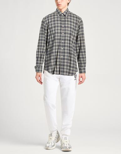 Man Shirt Grey Size 15 Cotton, Wool