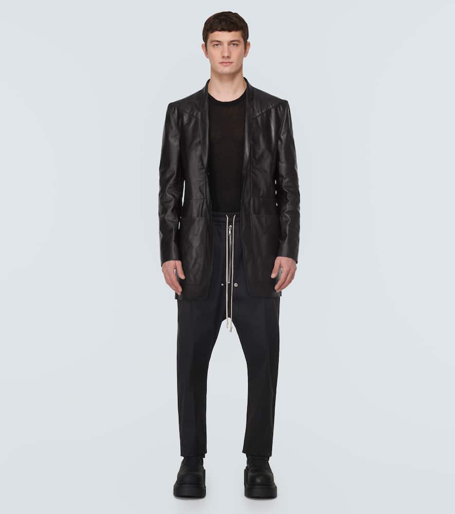 Lido single-breasted leather blazer