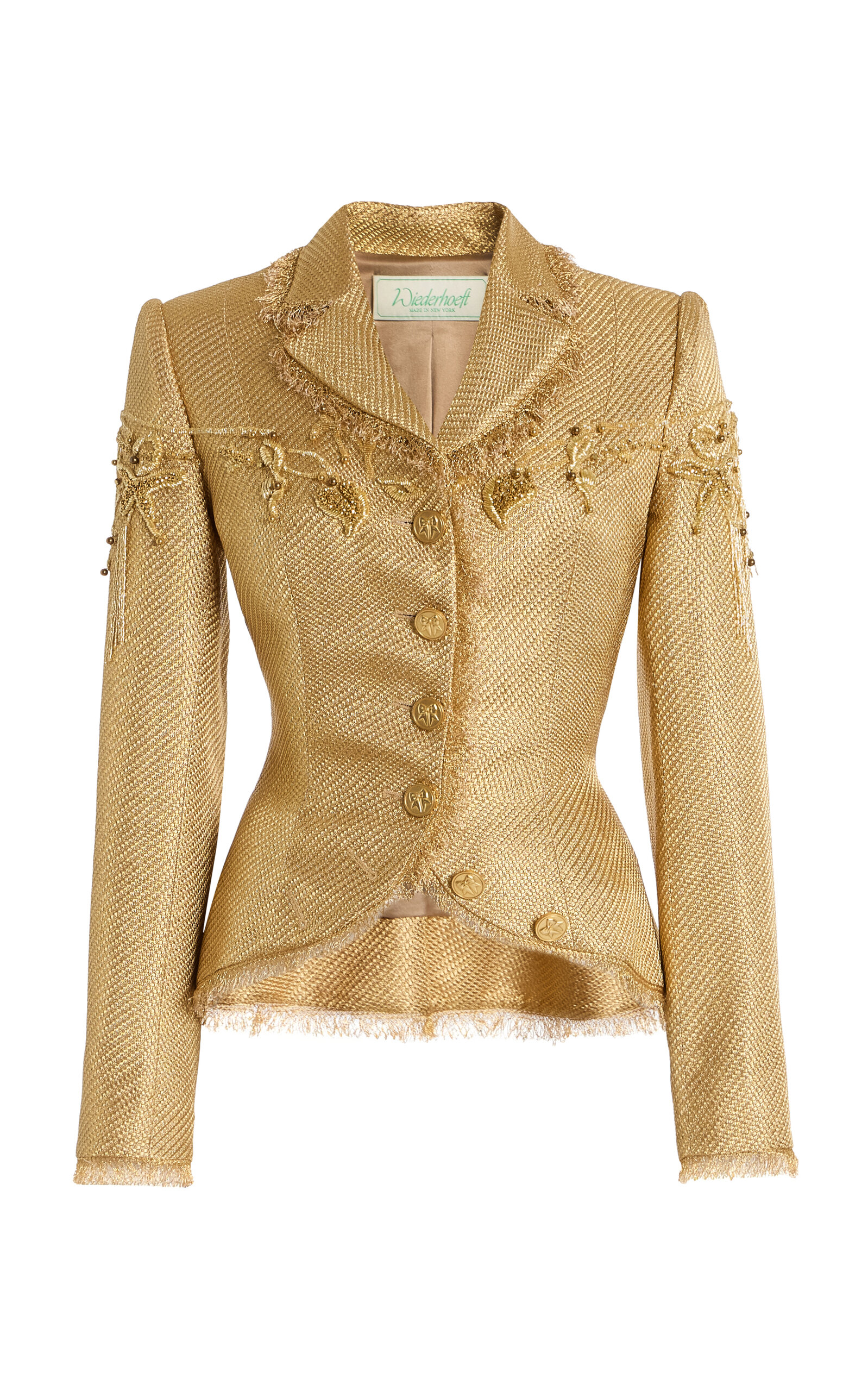 Basketweave Lamé Nipped Salon Jacket