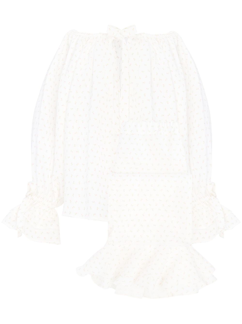 Cha-Cha Garden Rose-print linen lounge set - Neutrals