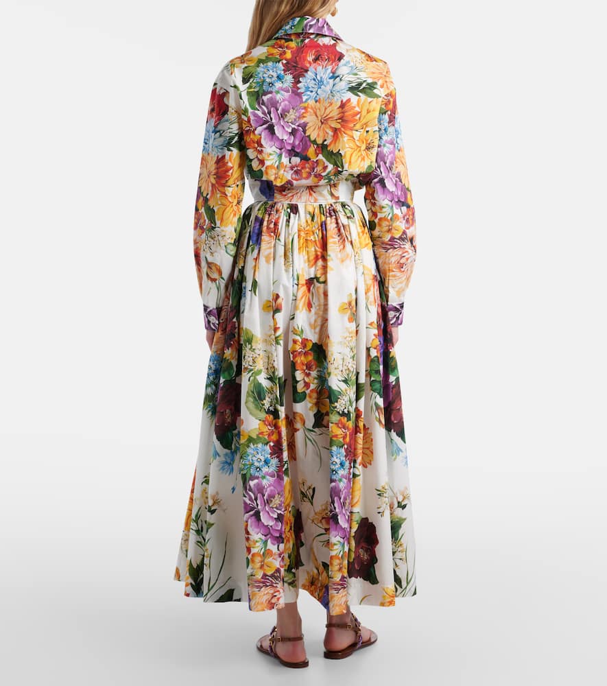 Cropped floral cotton shirt