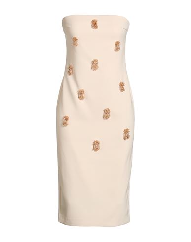 Woman Midi dress Cream Size M Polyester, Elastane