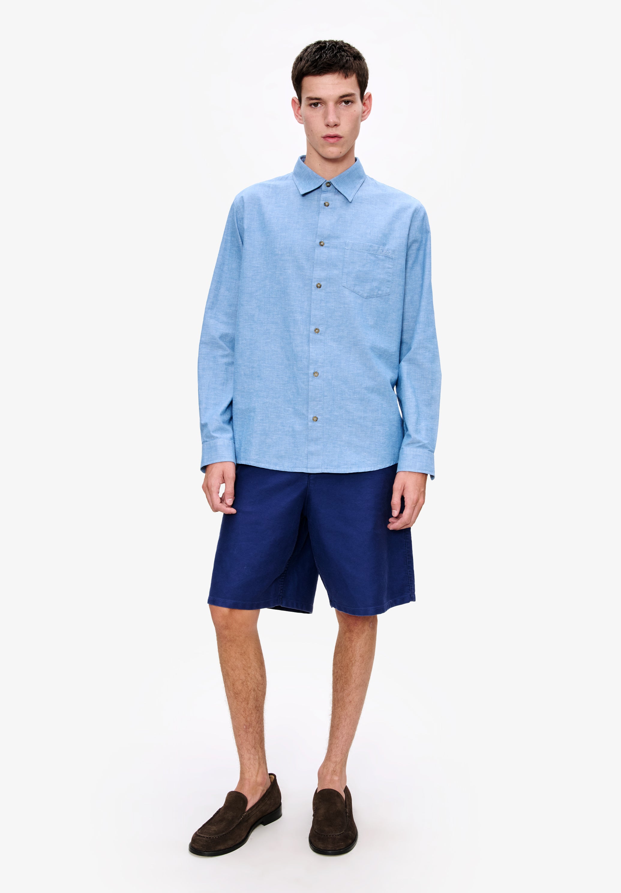 A. P.C. Men's Harris shirt Size: Extra Small in Blue
