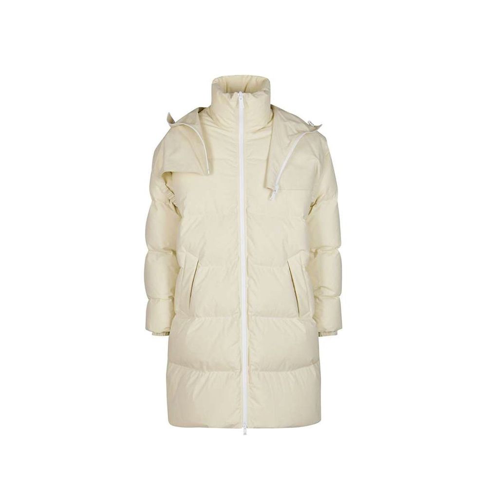 Quilted Cotton Down Coat — Beige