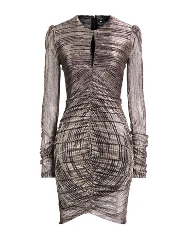 Woman Mini dress Purple Size 10 Polyester, Metal fiber