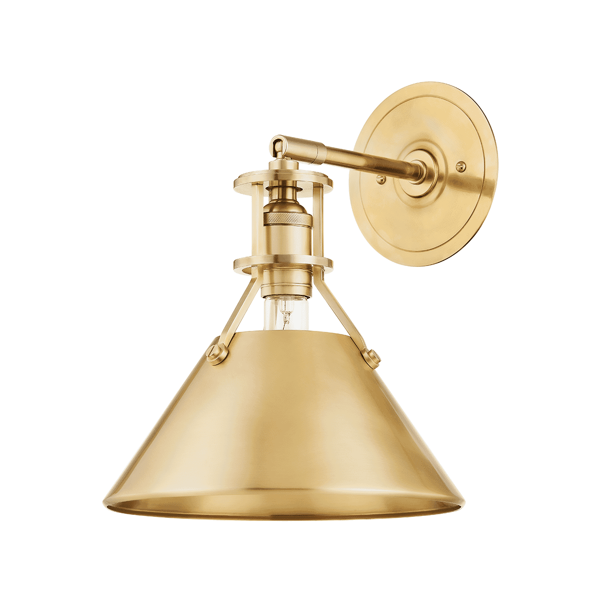 Aged Brass One Light Wall Sconce from the Metal No. 2 Collection