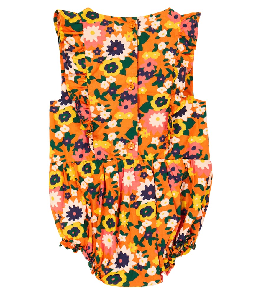 The Animals Observatory Baby Meerkat floral cotton playsuit