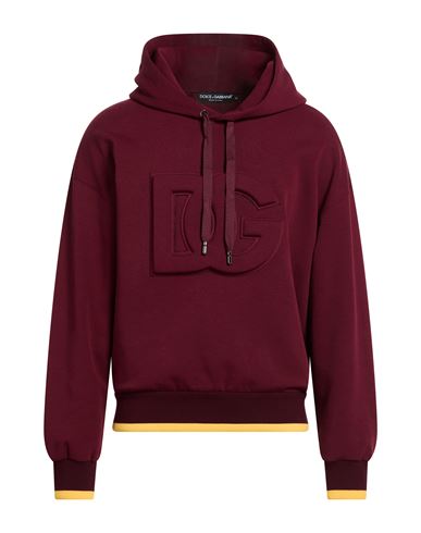 Man Sweatshirt Burgundy Size L Cotton, Polyester