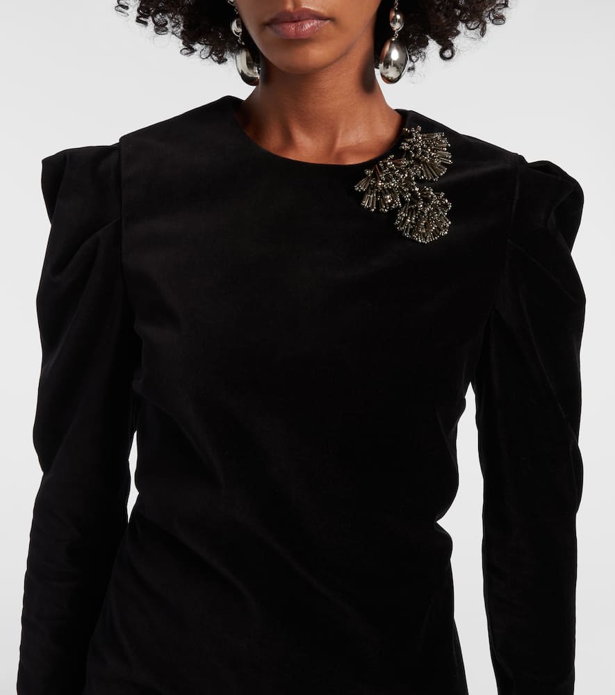 Danee embellished velvet minidress