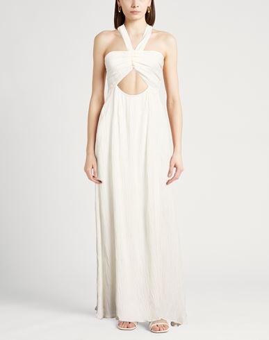 Woman Maxi dress White Size 8 Linen, Rayon
