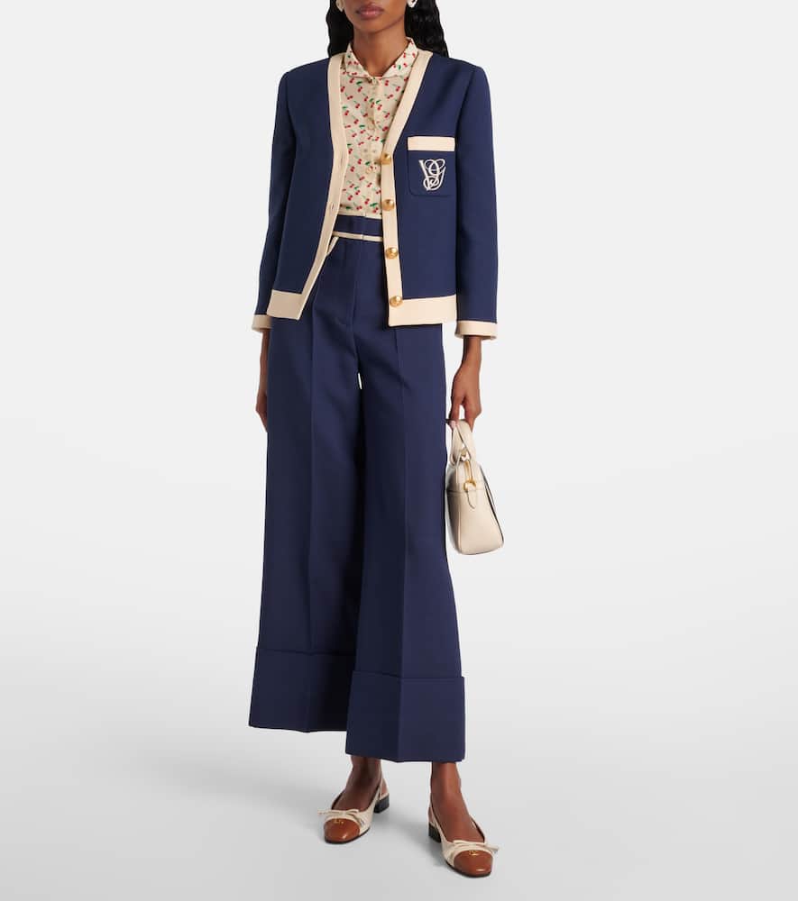 Embroidered wool and silk jacket