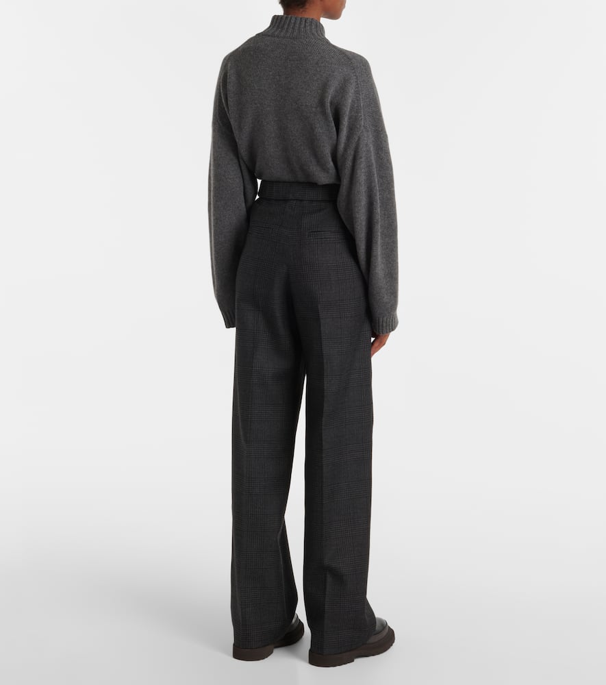 High-rise wool wide-leg pants