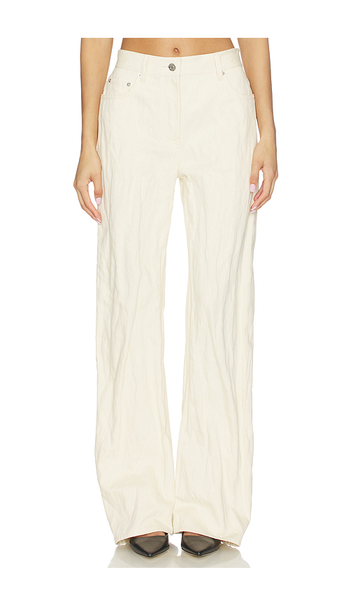 Helmut Lang Crushed Relaxed Bootcut Pant in Cream. 26. Also