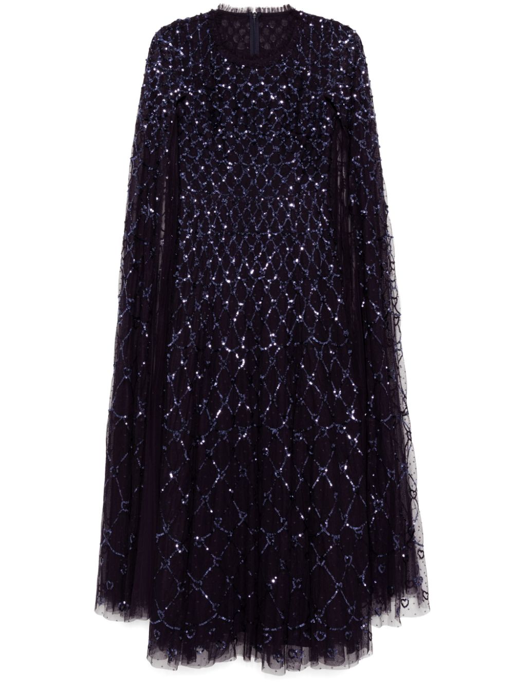 Heart lattice ankle gown - Purple