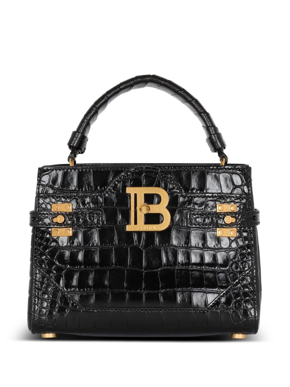 B-Buzz 22 crocodile-embossed tote bag - Black