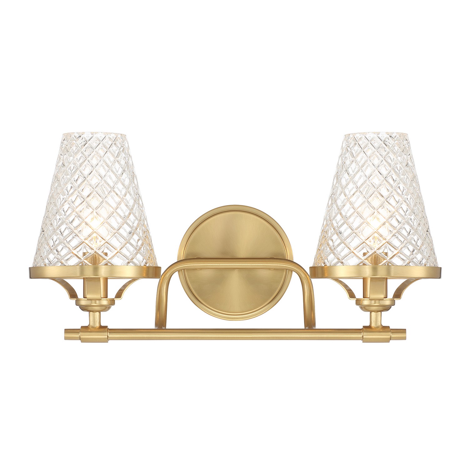 Candler 2-Light Bathroom Vanity Light in Warm Bra