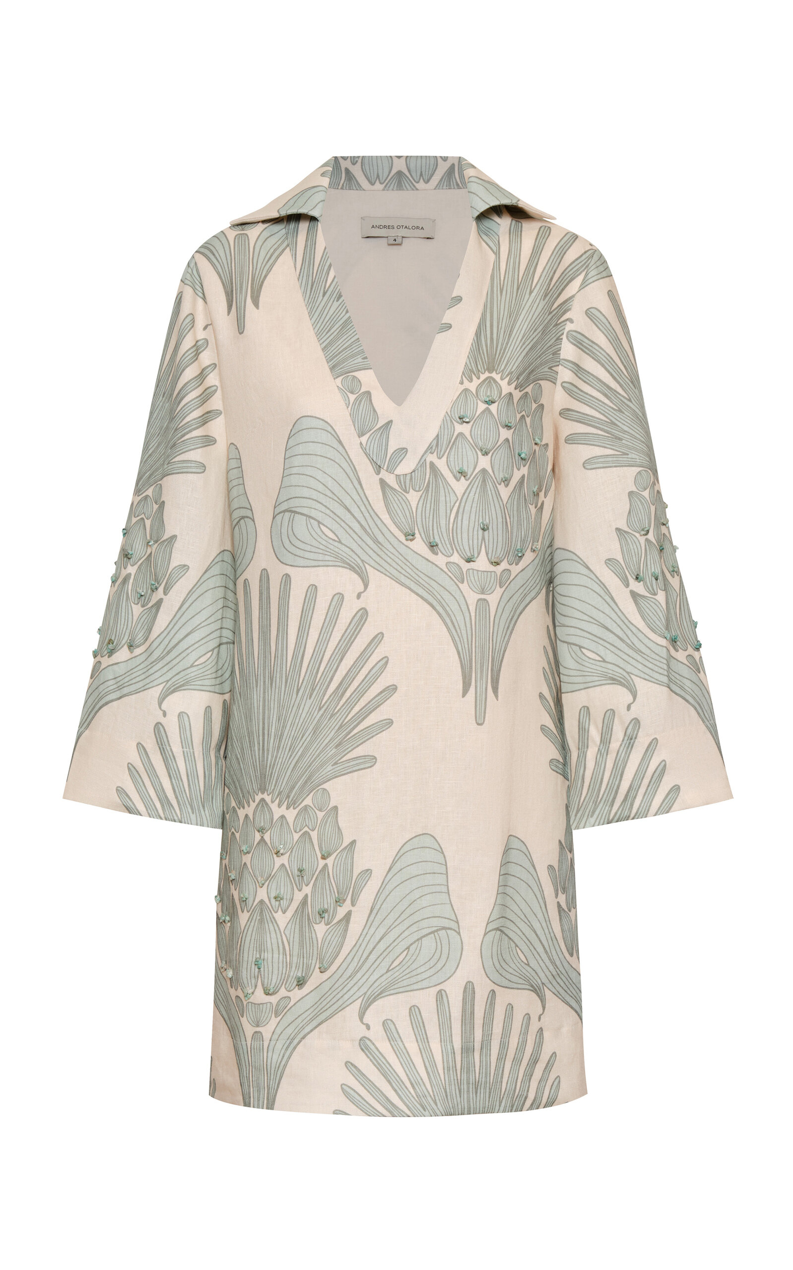 Aziza Mia Embroidered Linen Mini Tunic - Moda Operandi