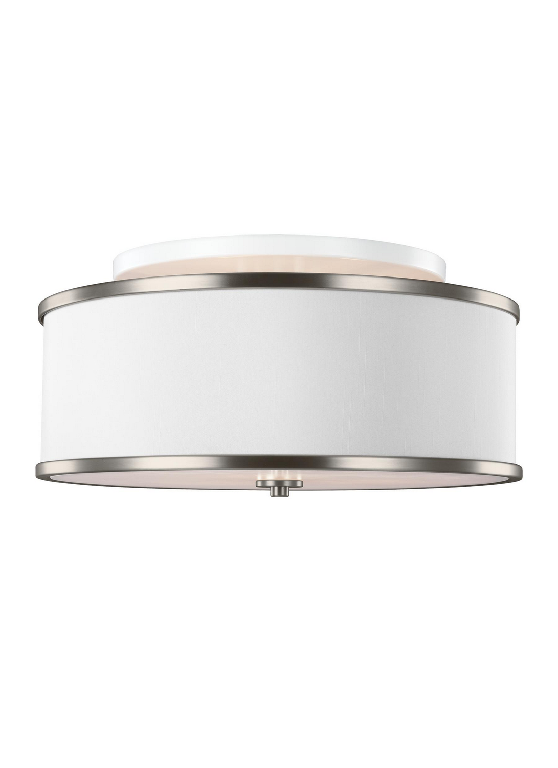 Satin Nickel Three Light Semi-Flush Mount from the Lennon Collection