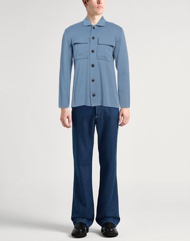Lardini Man Shirt Light blue Size M Cotton