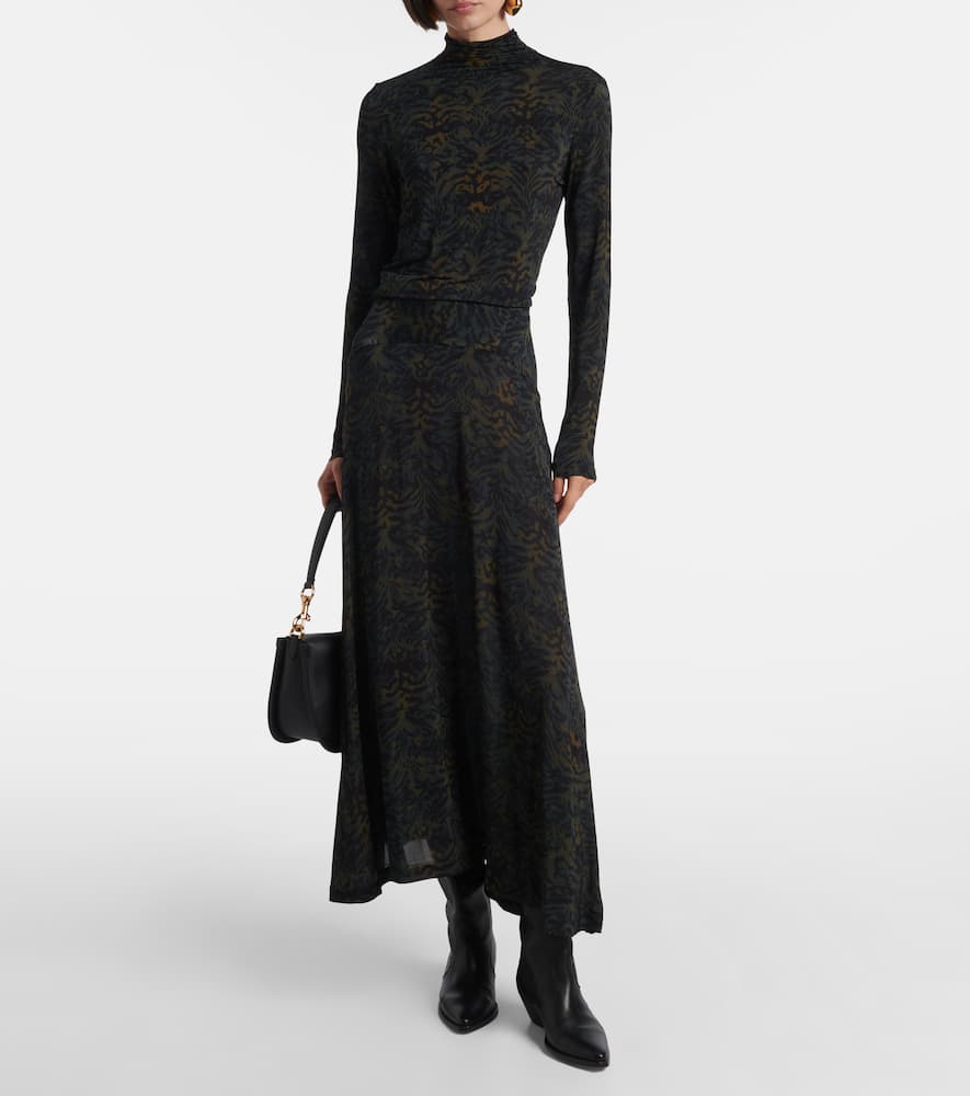 Aurelia printed jersey turtleneck top