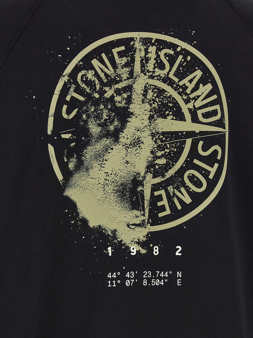 Stone Island - cotton fleece sweatshirt desert graphic print