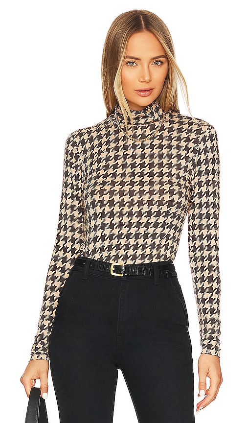 Sanctuary Slinky Mock Turtleneck Top en Cream,Brown.  XS. Also en