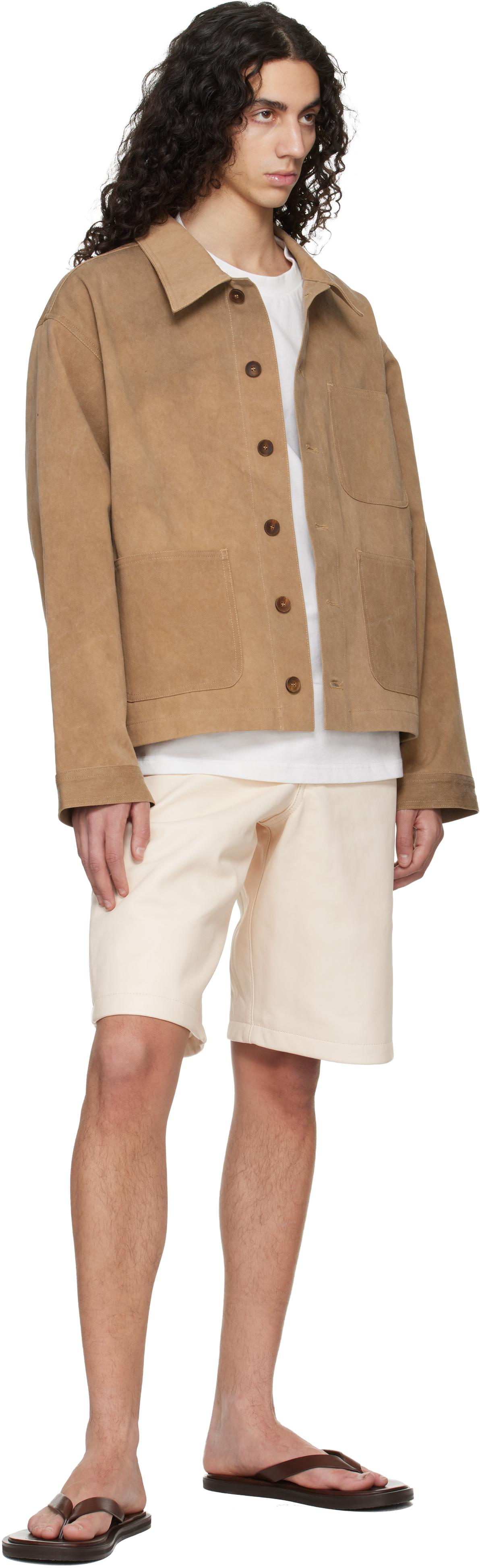 Off-White Big Pocket Leather Shorts
