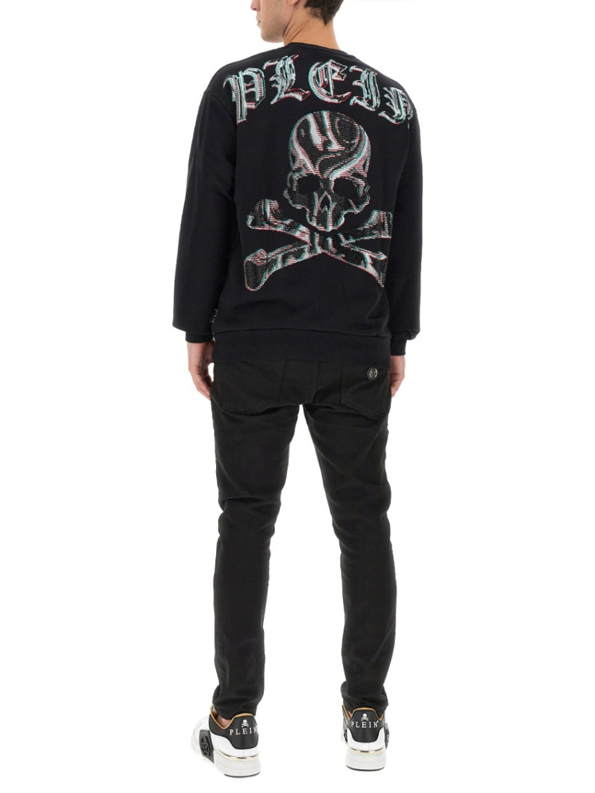 Sweatshirt With Rhinestone Logo