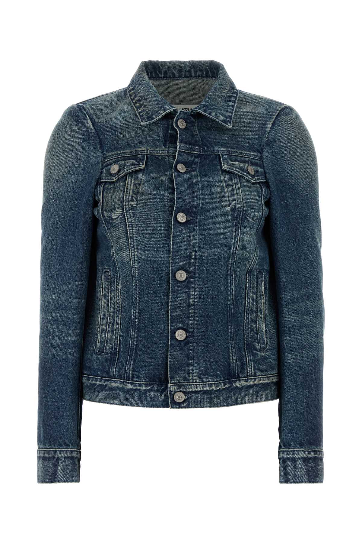 Cotton Denim Denim Jacket — Blue