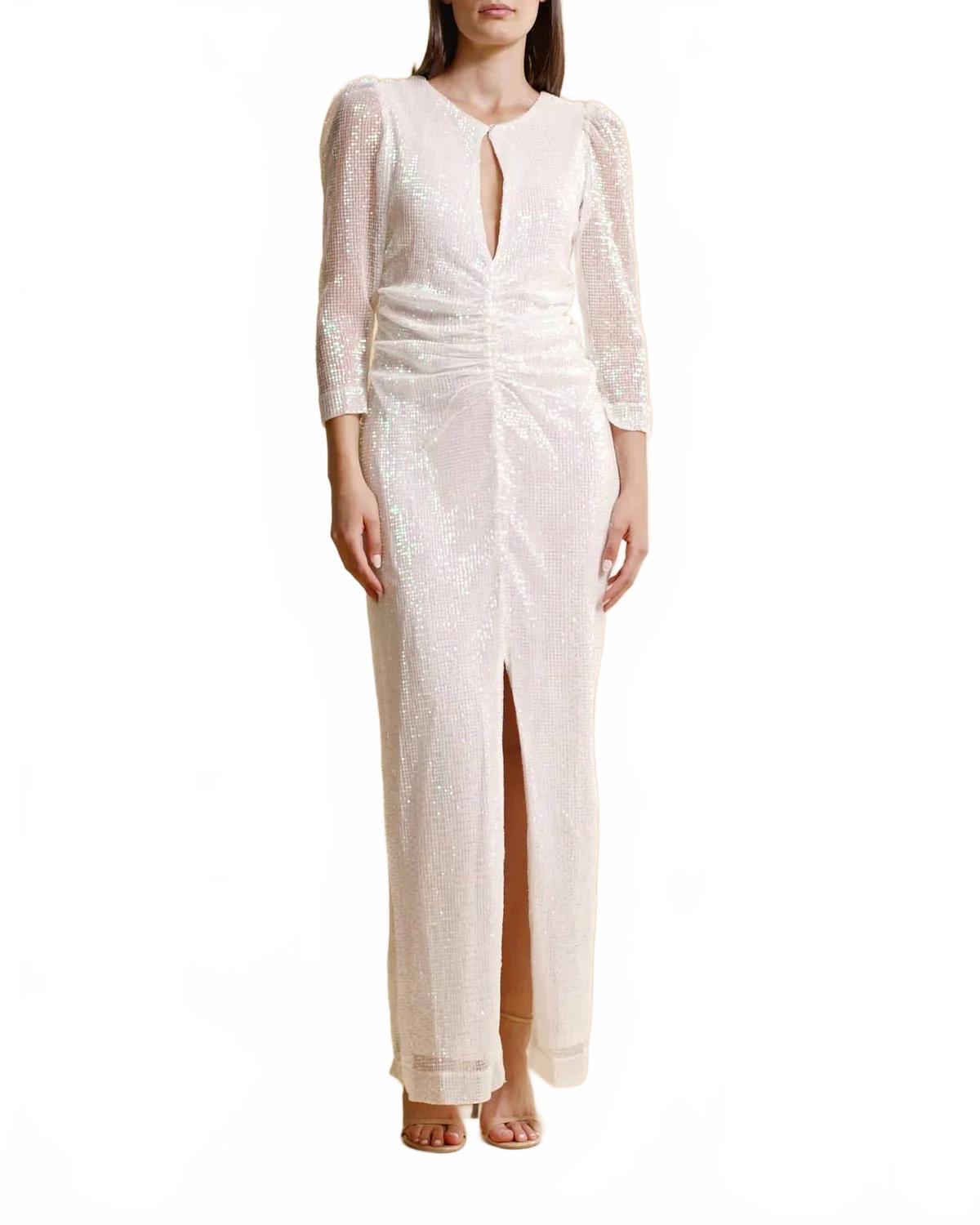 Sequin Maxi Dress In Off White
