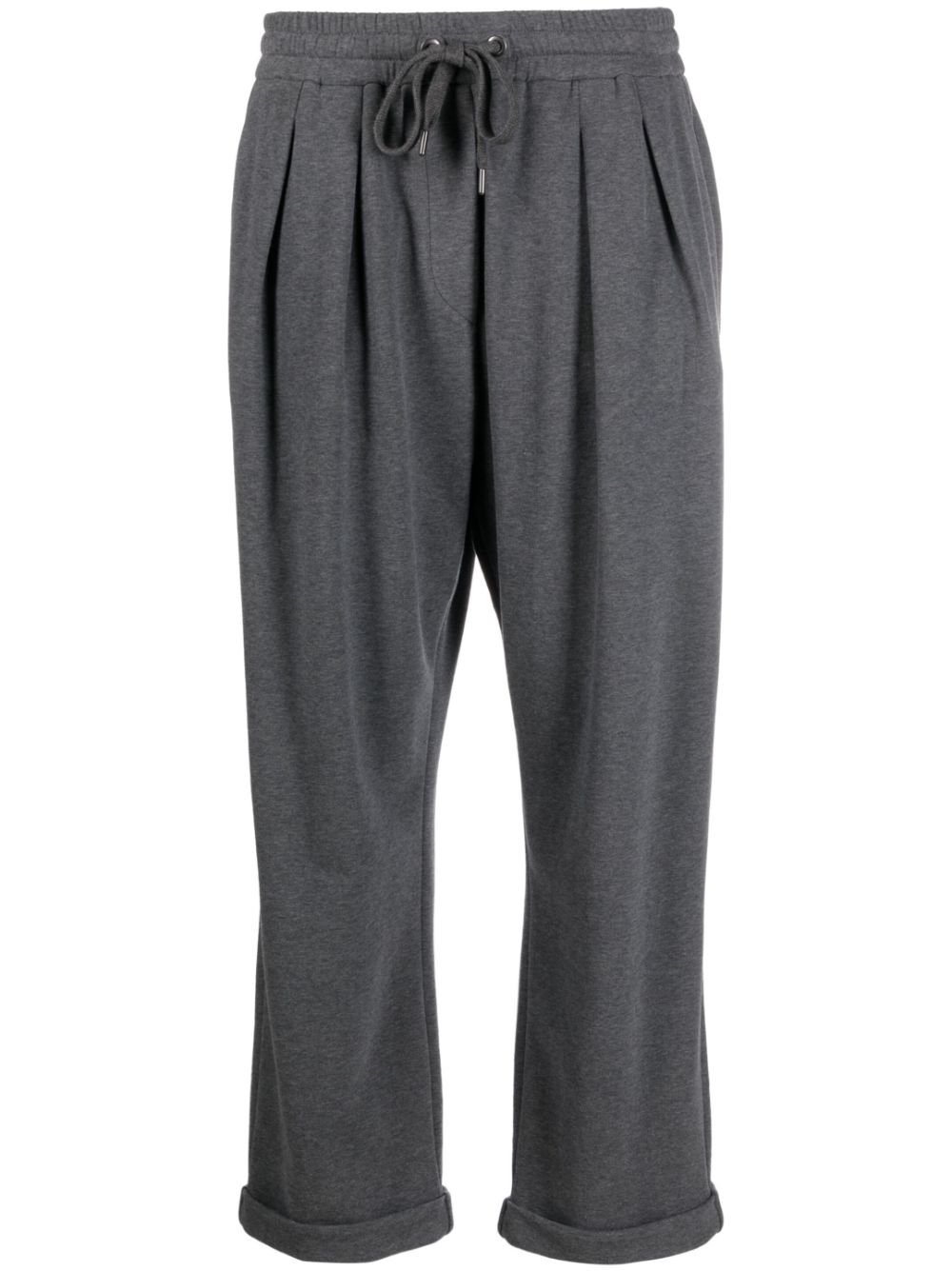 Pleated cropped track pants - Grey