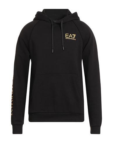 Man Sweatshirt Black Size 3XL Cotton, Polyester