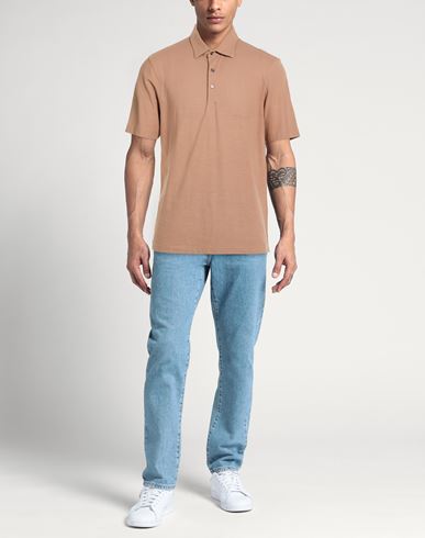 Man Polo shirt Brown Size 44 Cotton