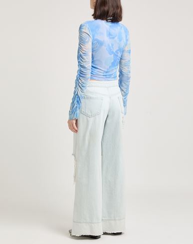 Woman Top Azure Size 12 Polyamide, Elastane, Rayon