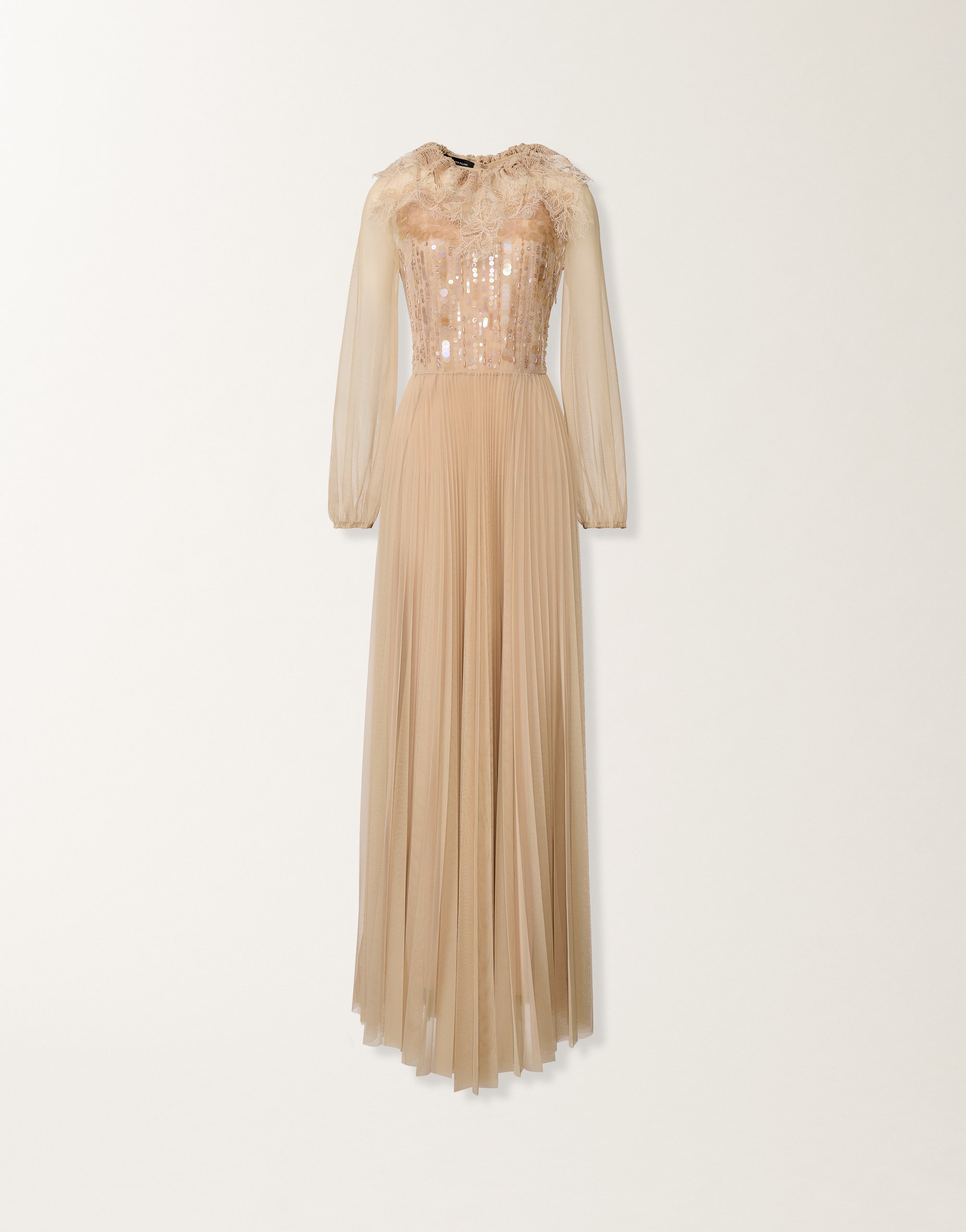 Pleated tulle dress, maple