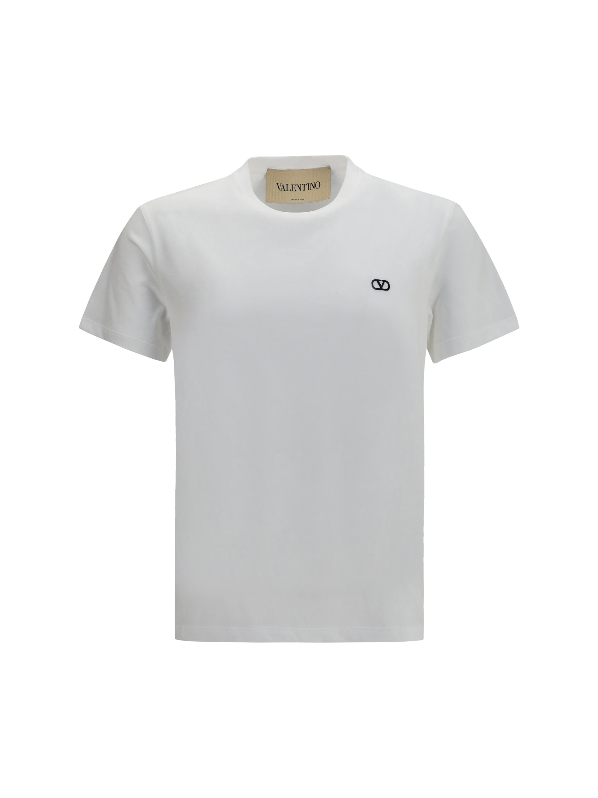 VLogo Embroidered Cotton T-Shirt — White