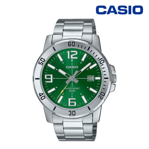 Casio 백화점AS 카시오 MTP-VD01D-3B 다이버 방수 아날로그 남성 메탈 손목시계 지코스모 공식수입