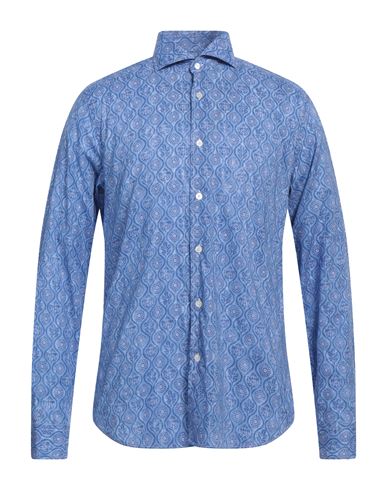 Fedeli Man Shirt Light blue Size 15 Cotton, Elastane