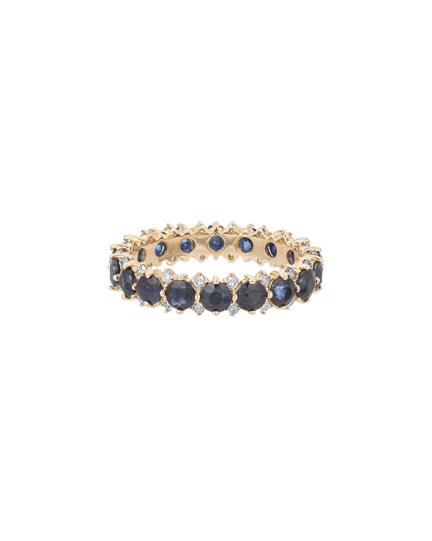 14K 2.77 Ct. Tw. Diamond & Blue Sapphire Eternity Ring