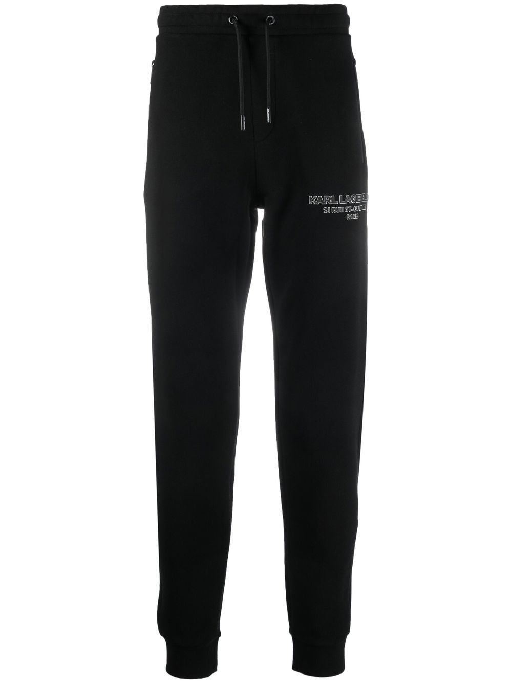 Embossed-logo track pants - Black