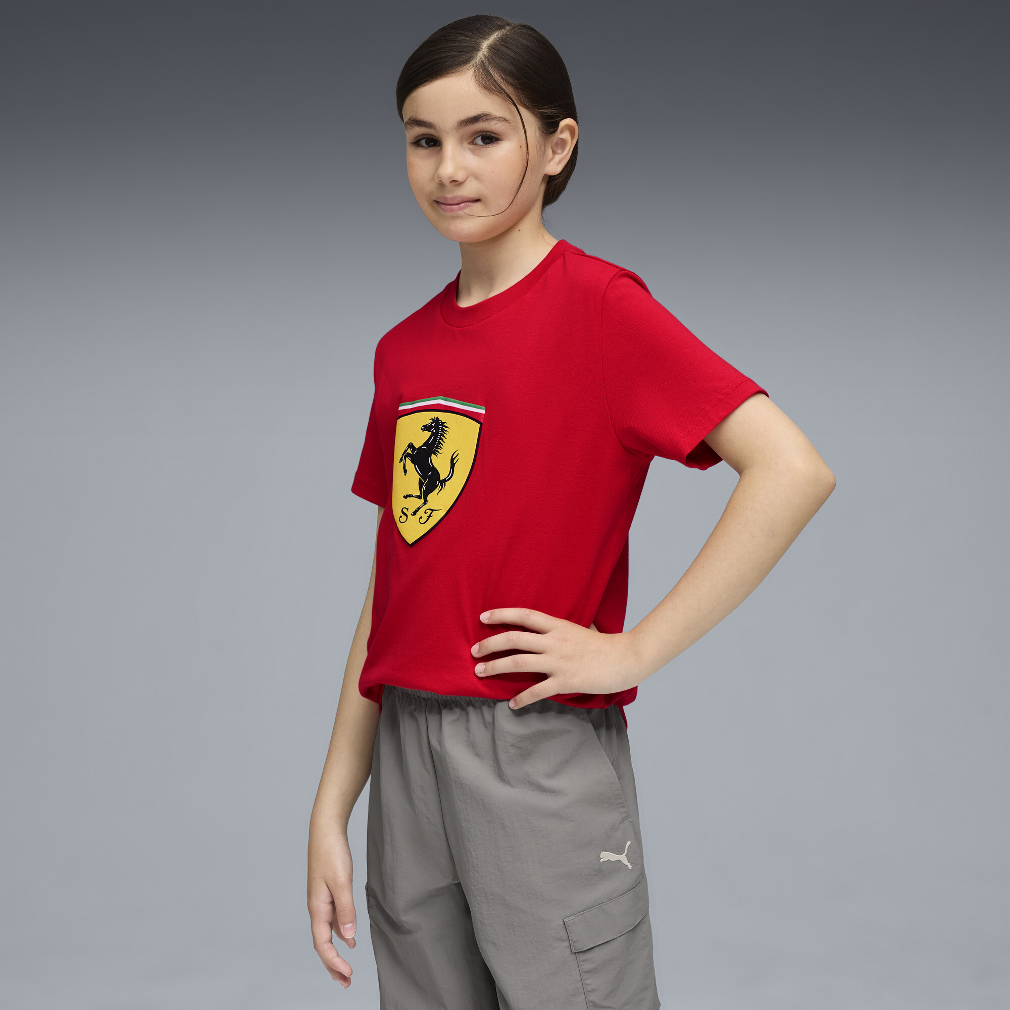 PUMA Scuderia Ferrari Big Kids' Motorsport T-Shirt in Red