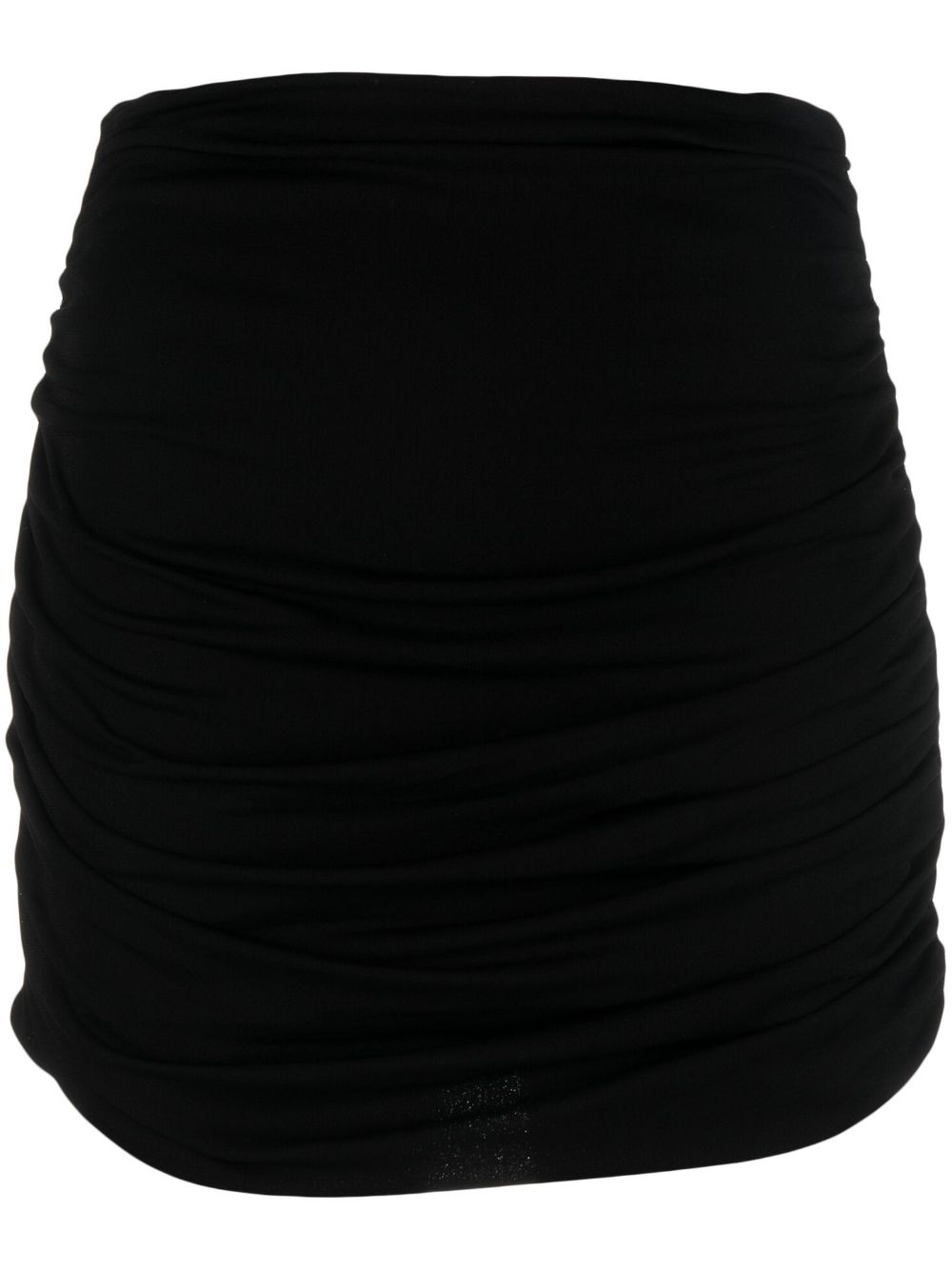 Ruched High-Waisted Short Trousers — Black