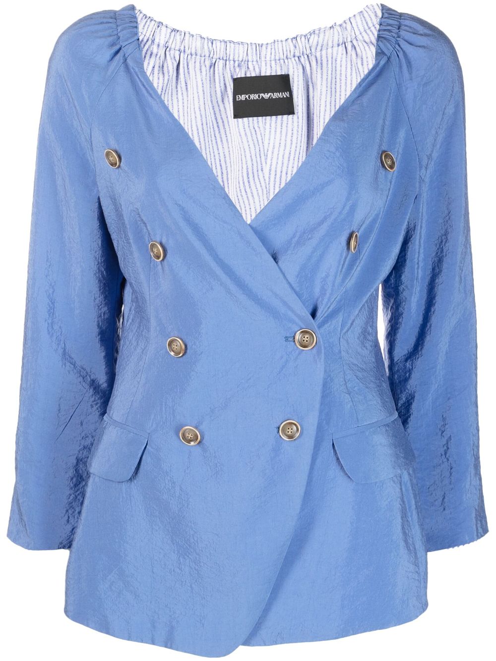 Double-breasted silk jacket - Blue