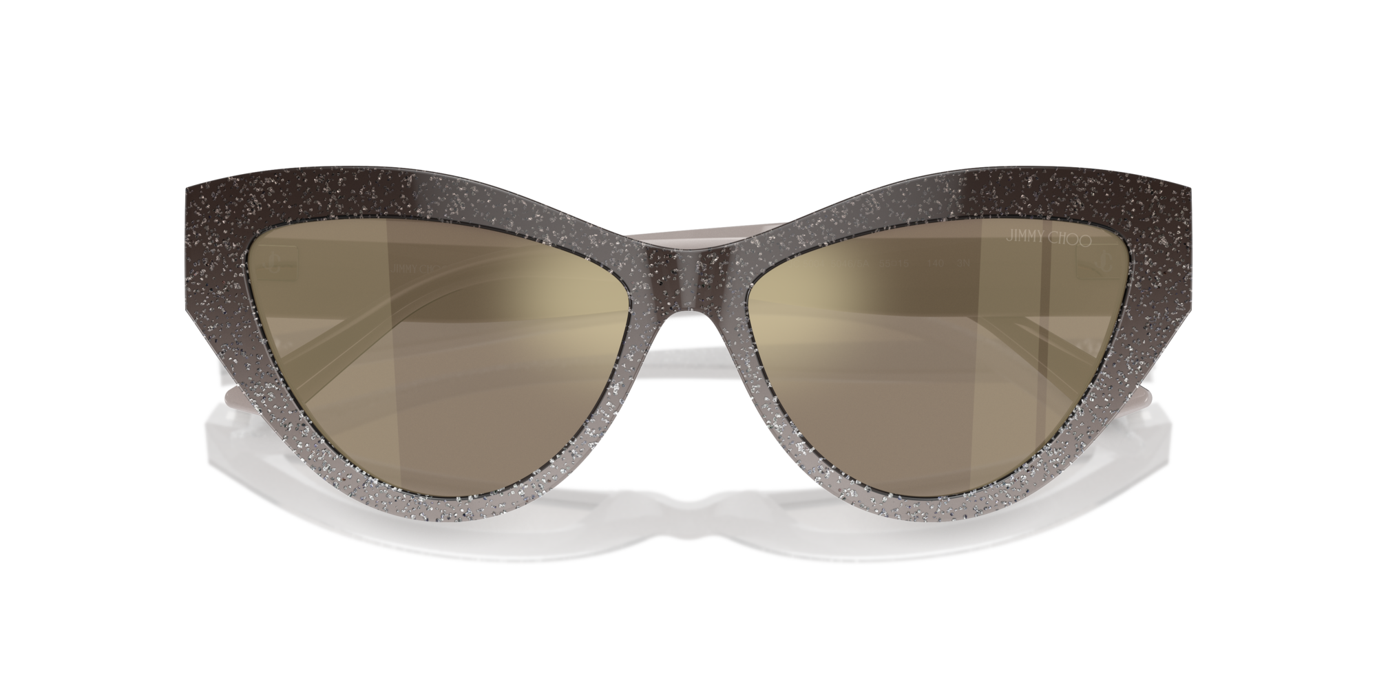 Jimmy Choo Woman Jimmy Choo JC5004 50465A Sunglasses Acetate Grey Brown Cat Eye Normal Mirror