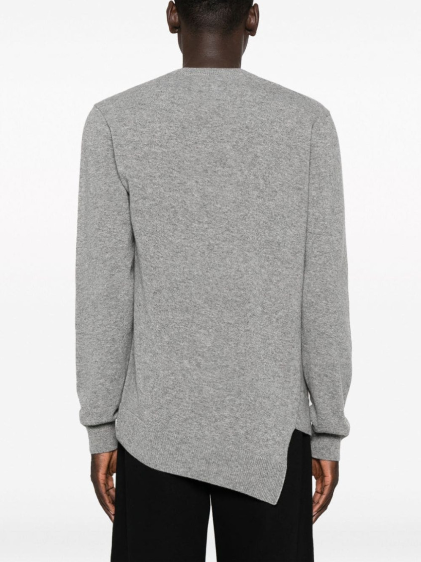 X Lacoste Asymmetric-hem Crewneck Jumper
