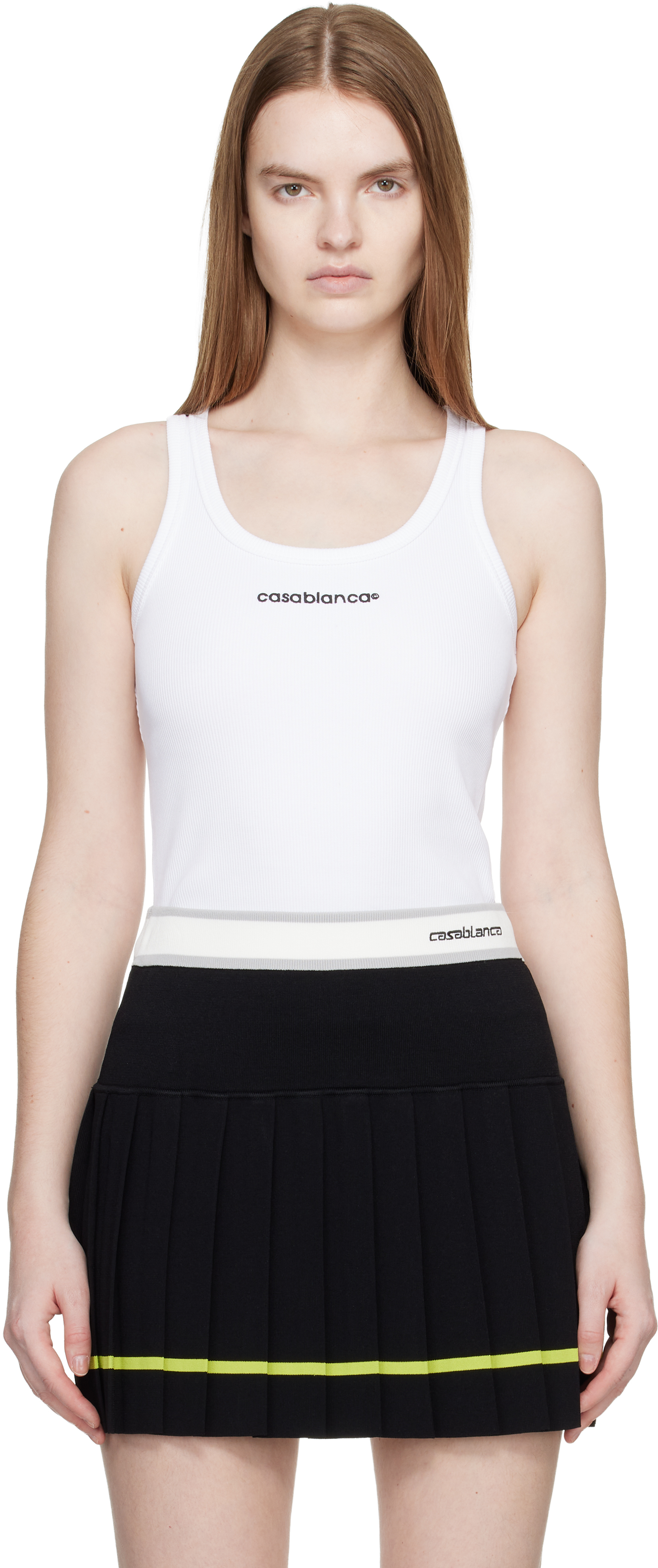 White Ribbed Tank Top